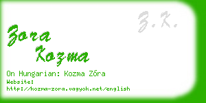 zora kozma business card