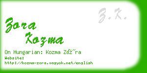 zora kozma business card